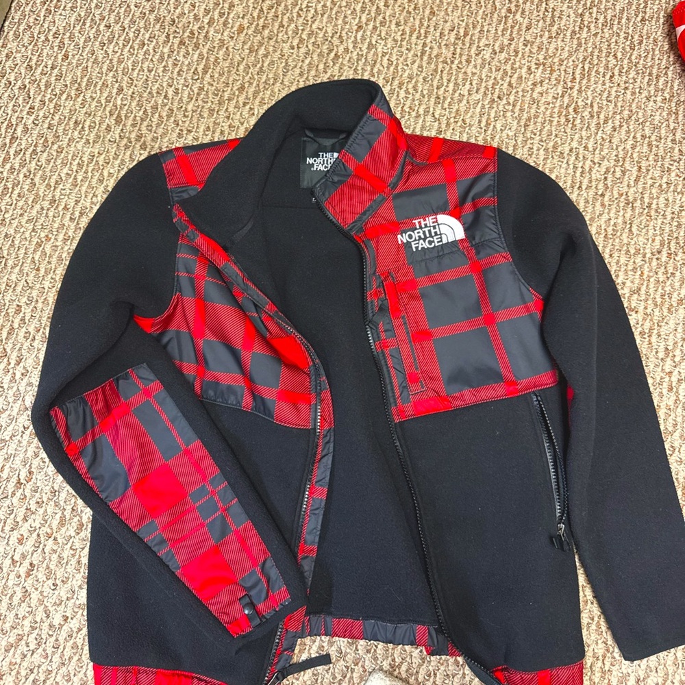 Plaid Northface Fleece Jacket/Coat